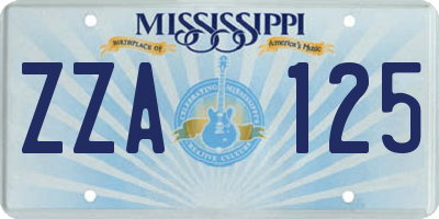 MS license plate ZZA125