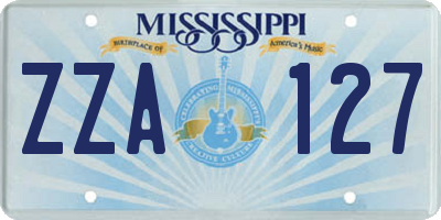 MS license plate ZZA127
