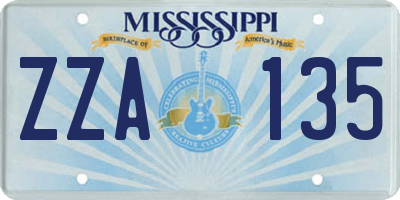 MS license plate ZZA135