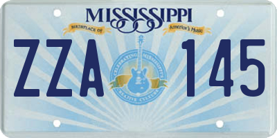MS license plate ZZA145
