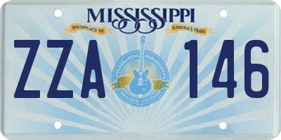 MS license plate ZZA146