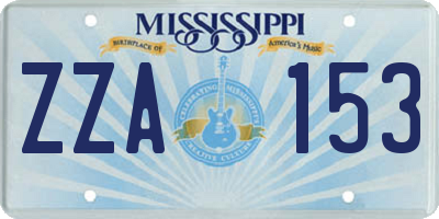 MS license plate ZZA153
