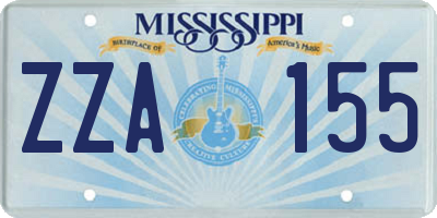 MS license plate ZZA155