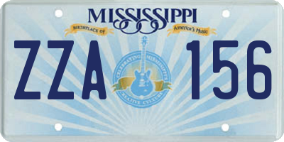 MS license plate ZZA156