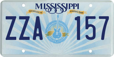 MS license plate ZZA157