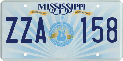 MS license plate ZZA158
