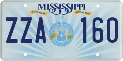 MS license plate ZZA160