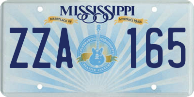 MS license plate ZZA165