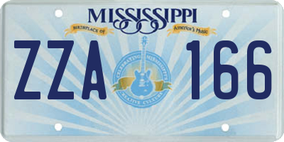 MS license plate ZZA166
