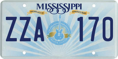 MS license plate ZZA170