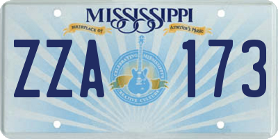 MS license plate ZZA173