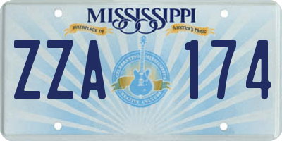 MS license plate ZZA174