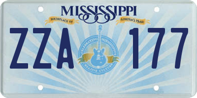 MS license plate ZZA177