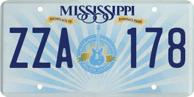 MS license plate ZZA178