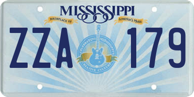 MS license plate ZZA179