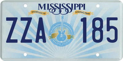 MS license plate ZZA185