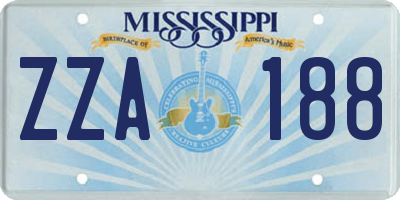 MS license plate ZZA188