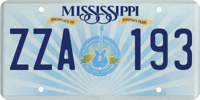 MS license plate ZZA193