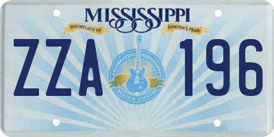 MS license plate ZZA196