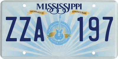 MS license plate ZZA197
