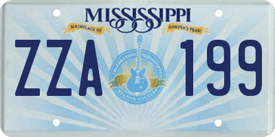 MS license plate ZZA199