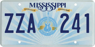 MS license plate ZZA241