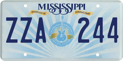 MS license plate ZZA244