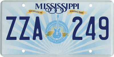 MS license plate ZZA249