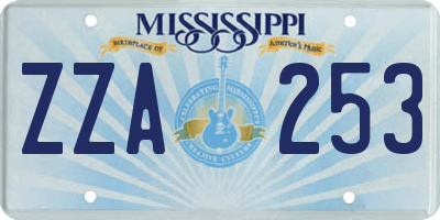 MS license plate ZZA253