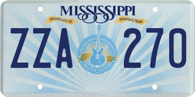 MS license plate ZZA270