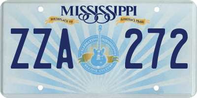 MS license plate ZZA272
