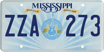 MS license plate ZZA273