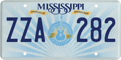 MS license plate ZZA282