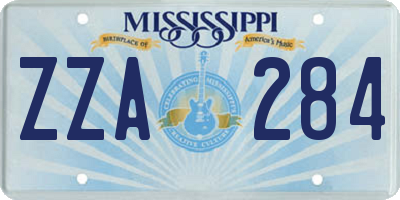 MS license plate ZZA284