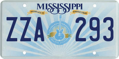 MS license plate ZZA293