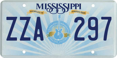 MS license plate ZZA297
