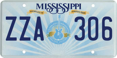 MS license plate ZZA306