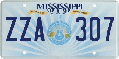 MS license plate ZZA307