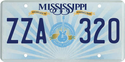 MS license plate ZZA320