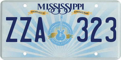 MS license plate ZZA323