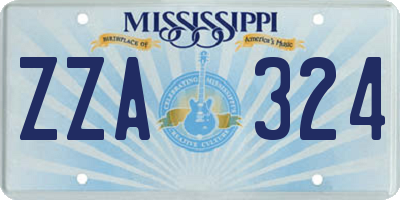 MS license plate ZZA324