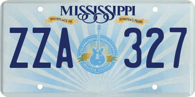MS license plate ZZA327