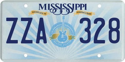 MS license plate ZZA328