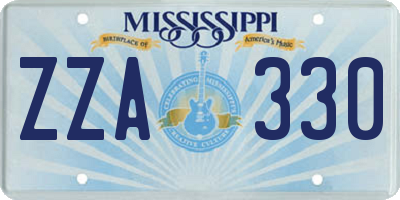 MS license plate ZZA330