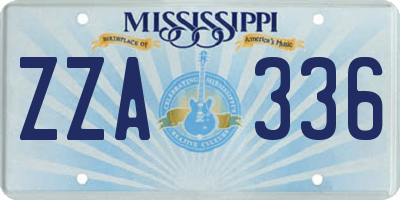 MS license plate ZZA336