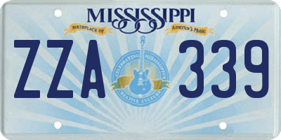 MS license plate ZZA339