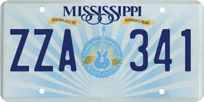 MS license plate ZZA341