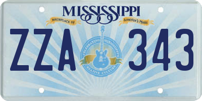 MS license plate ZZA343