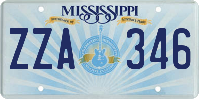 MS license plate ZZA346