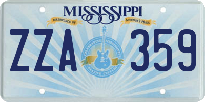 MS license plate ZZA359